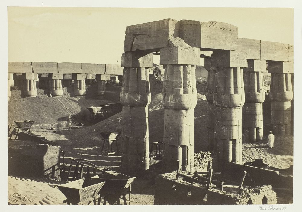 Portion of the Great Temple (The Government Stores), Luxor by Francis Frith