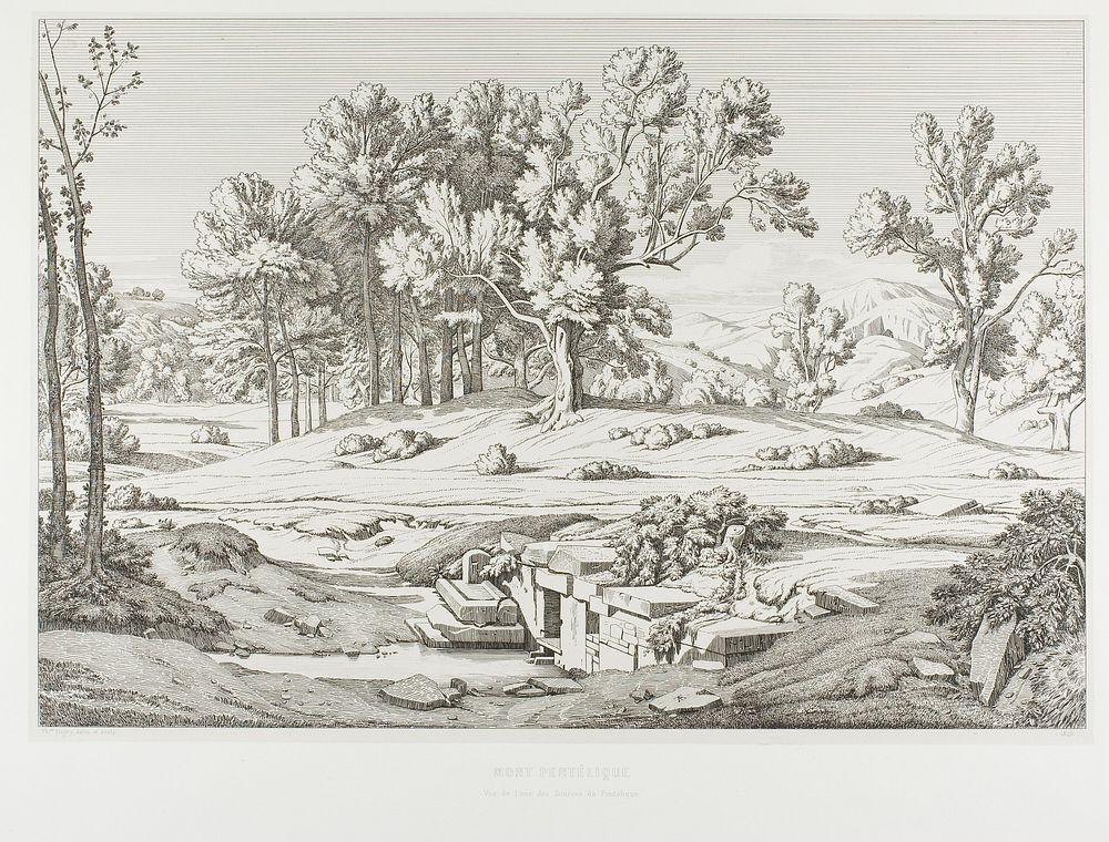 View of One of the Springs of Mount Pentéli by Théodore Caruelle d' Aligny
