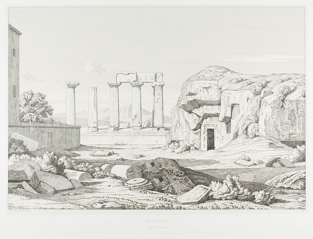 Corinth: Temple of Neptune by Théodore Caruelle d' Aligny