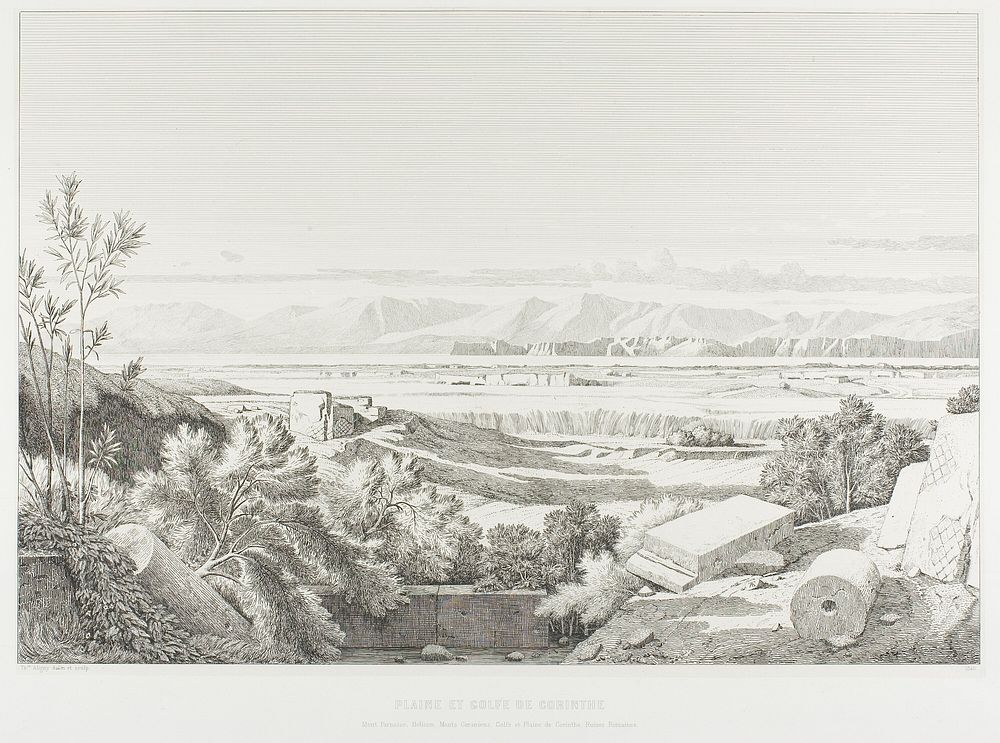 View of Délos: Cyclades. Port of Délos, Paros and Greater Délos by Théodore Caruelle d' Aligny