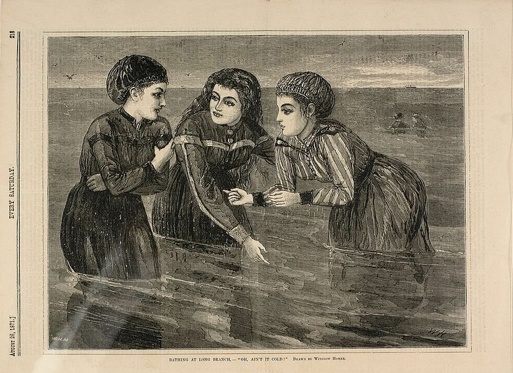 Bathing at Long Branch—"Oh, Ain't it Cold" by Winslow Homer