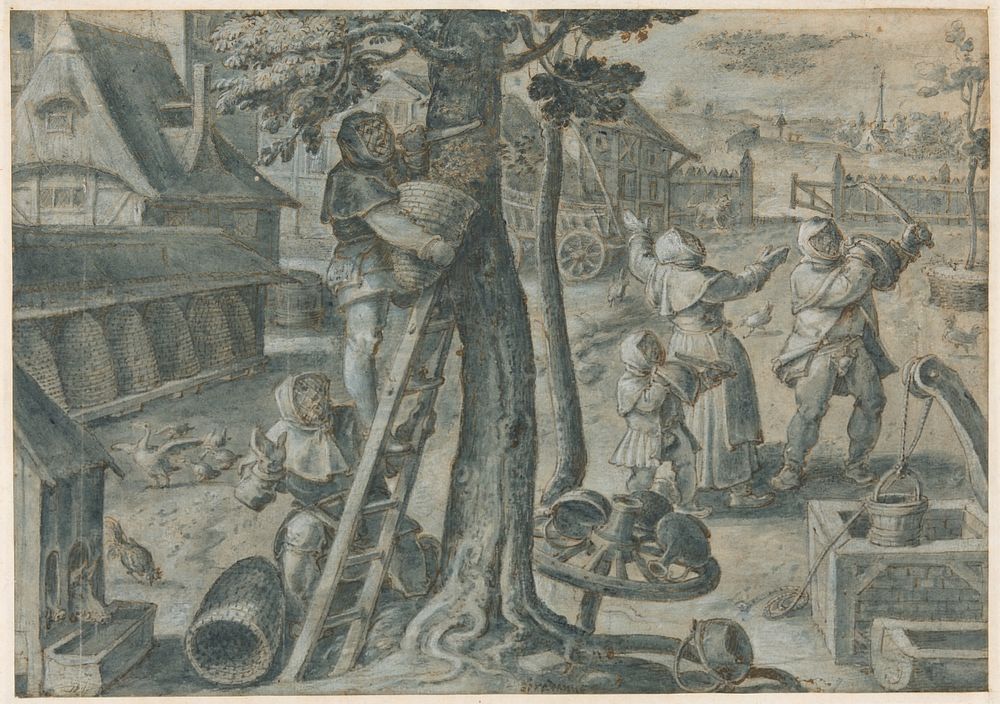 The Capture of a Swarm of Bees in a Farmyard by Jan van der Straet