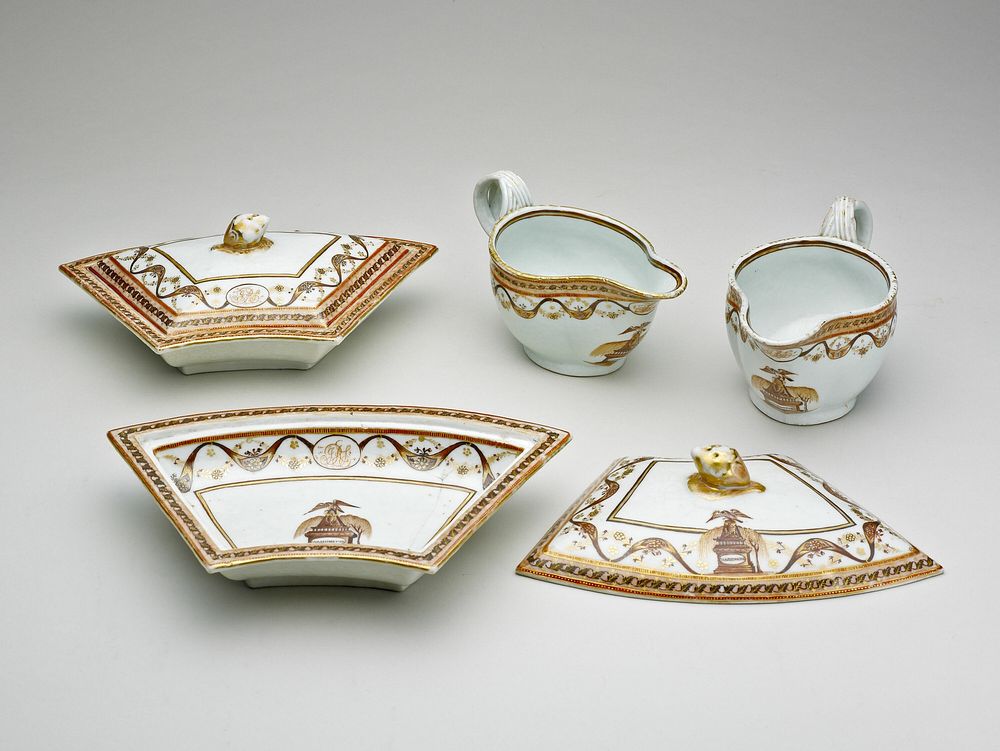Two Sauceboats and Two Covered Tureens from the "Washington Memorial Service"