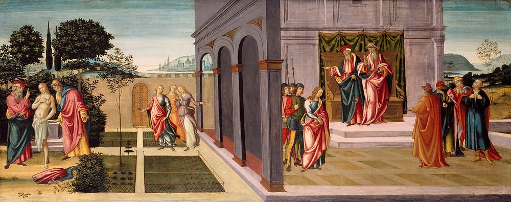 Susanna and the Elders in the Garden, and the Trial of Susanna before the Elders by Master of Apollo and Daphne