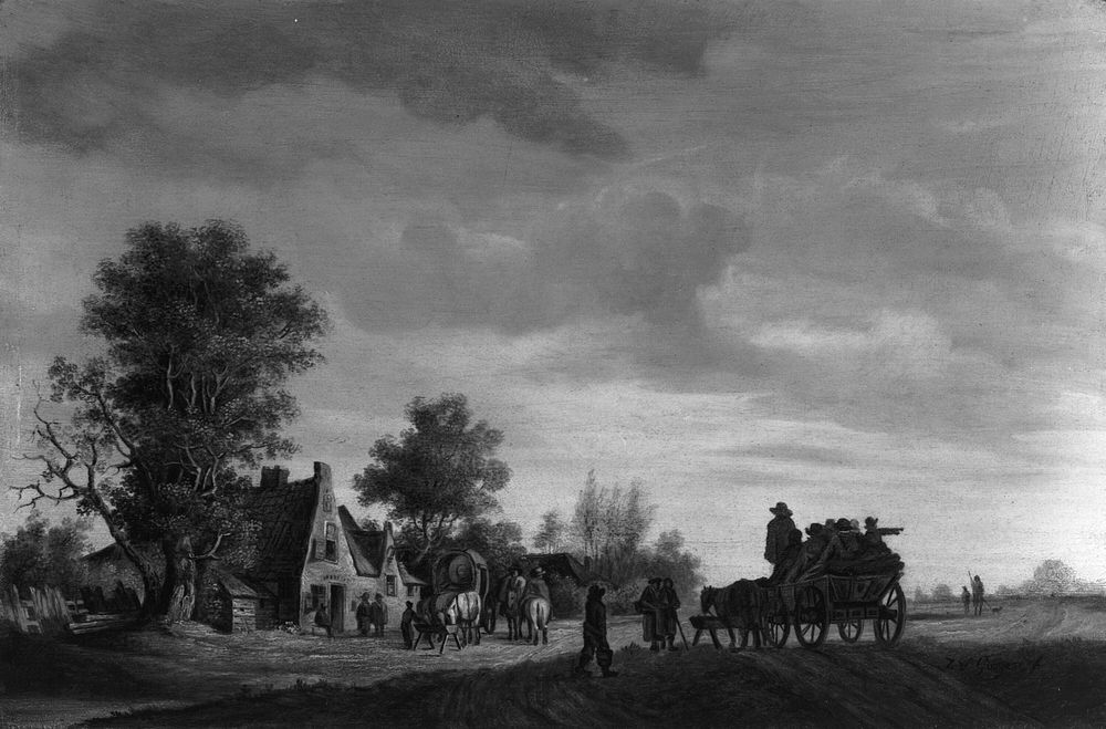 Travellers Arriving at an Inn by Pieter De Neyn