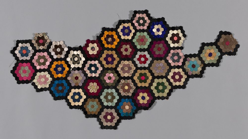 Fragment from Bedcover (Mosaic or Honeycomb Quilt)