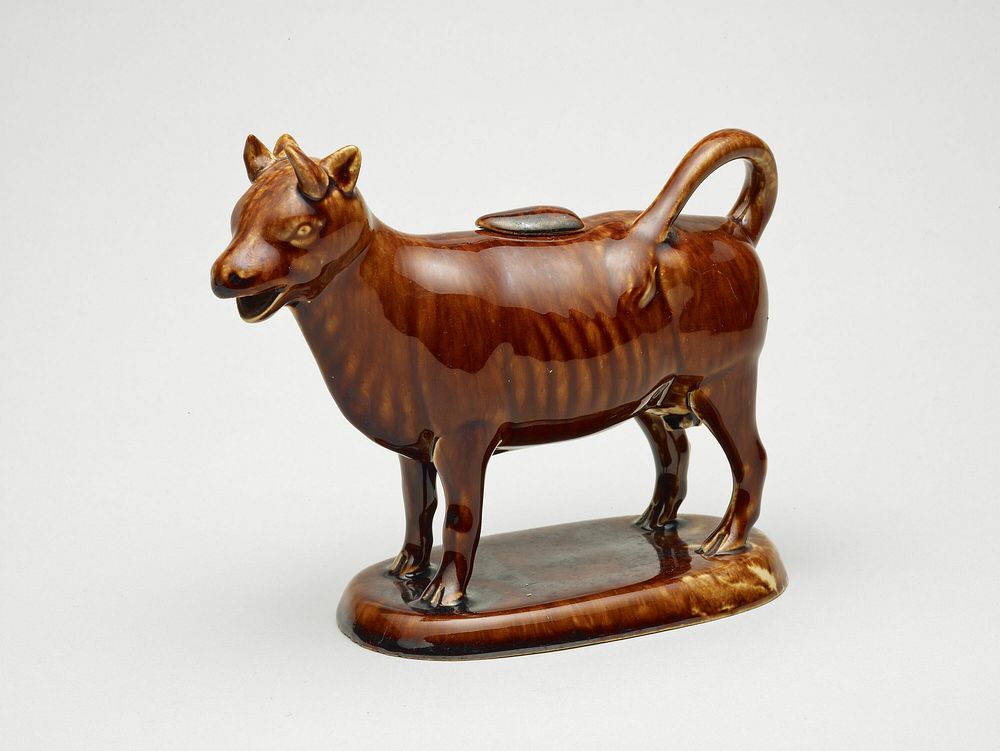 Cow Pitcher with Lid by United States Pottery Company (Maker)