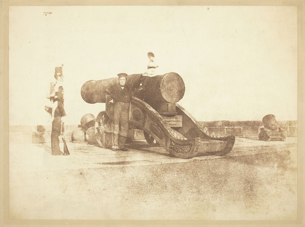 The cannon 'Mons Meg' at Edinburgh Castle, and a private in the 2nd battalion of Royal Scots who garrisoned the Castle in…