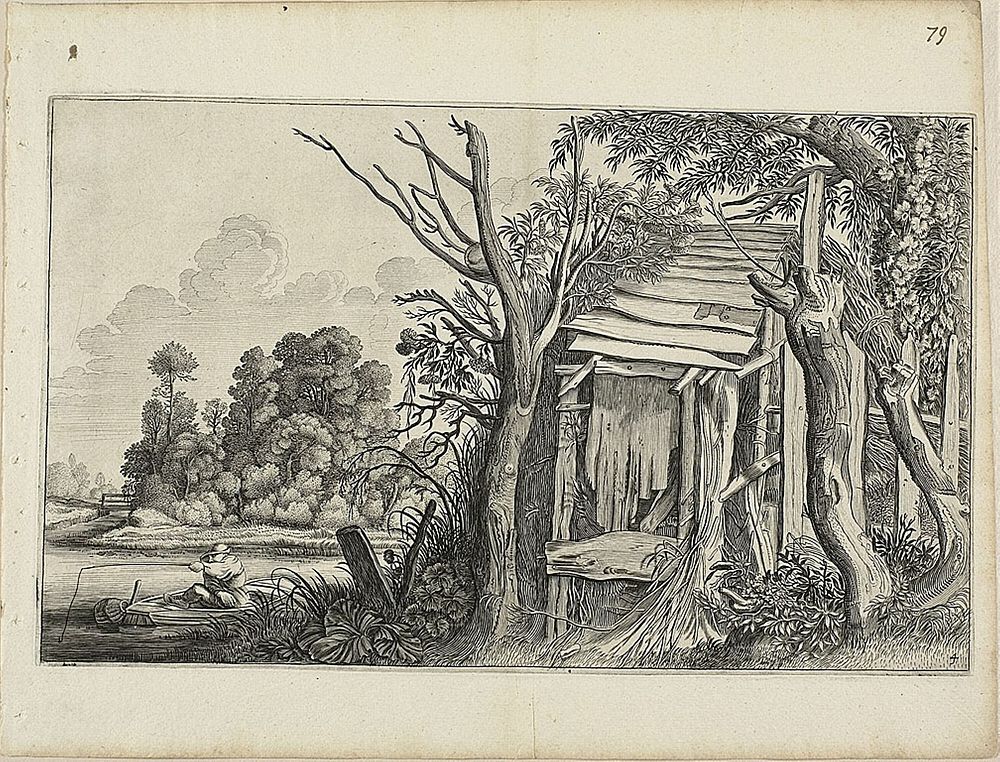 Dilapidated Hut, Plate 4 from Landscapes by Jan van de Velde, II