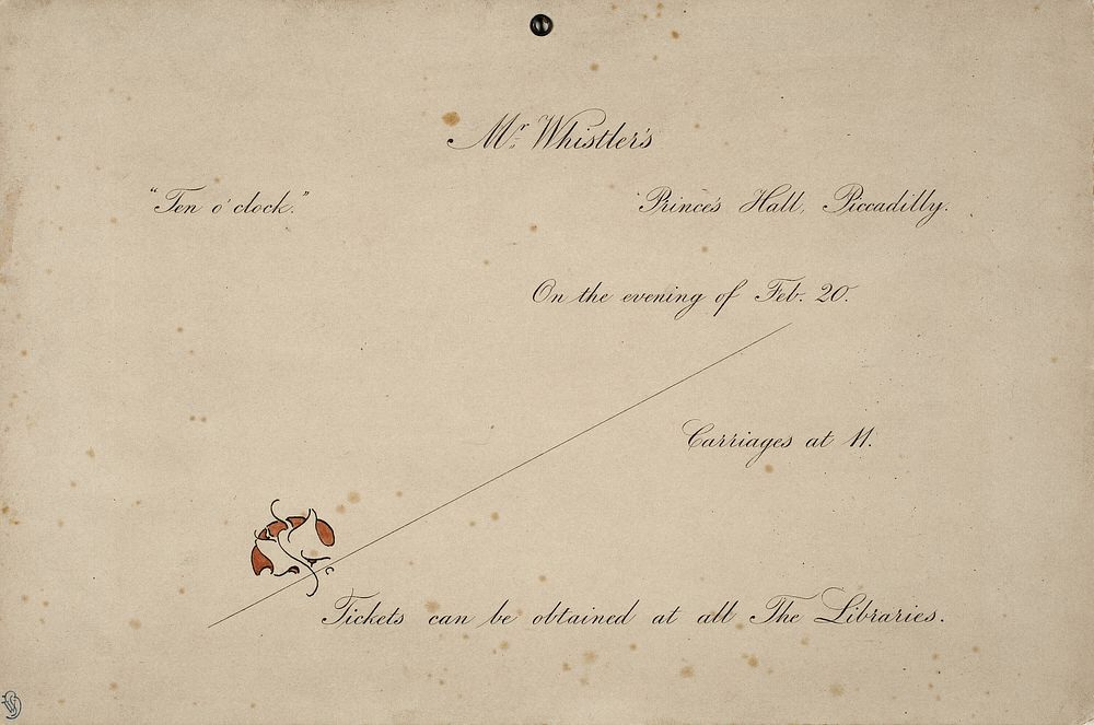 Invitation to Mr. Whistler's "Ten O'clock" by James McNeill Whistler (Issued by)