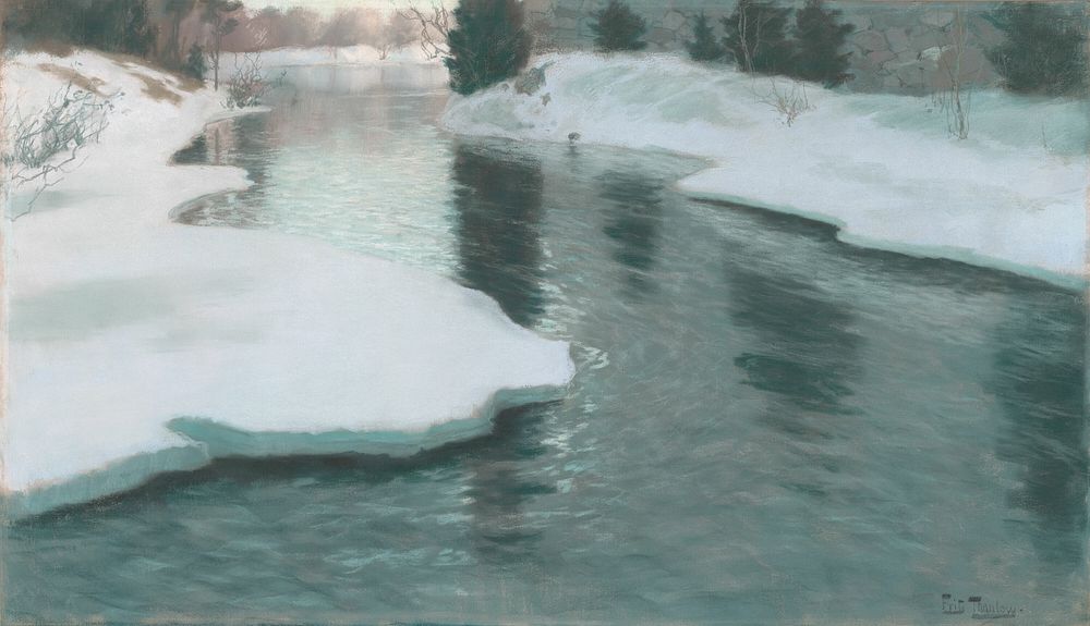 Melting Snow by Fritz Thaulow