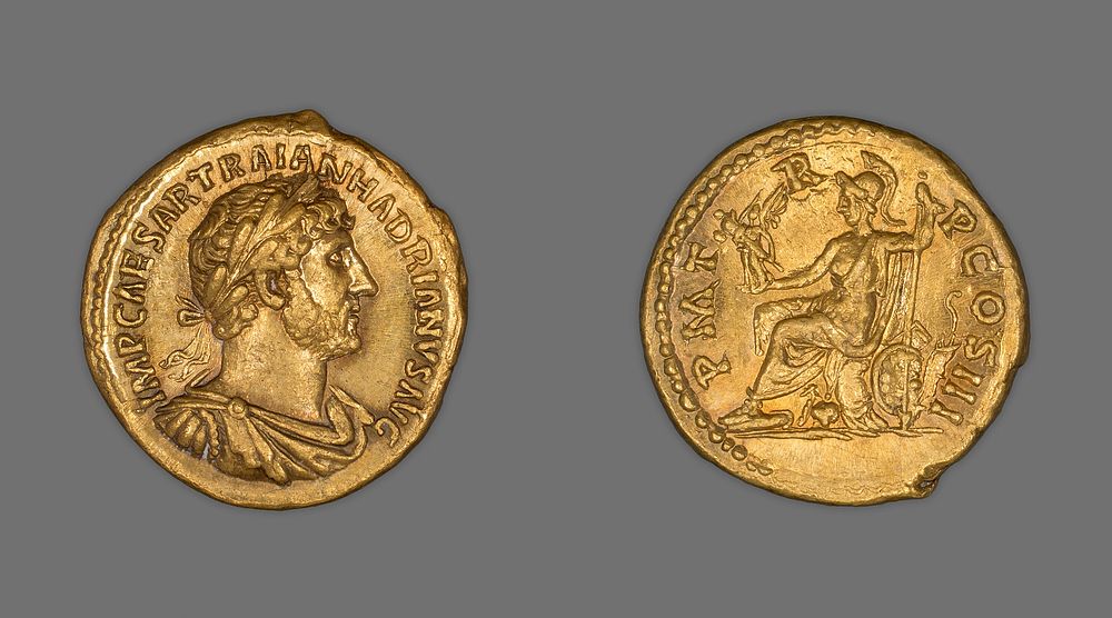 Aureus (Coin) Portraying Emperor Hadrian by Ancient Roman