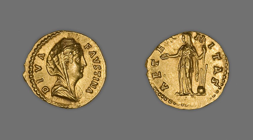 Aureus (Coin) Portraying Empress Faustina the Elder by Ancient Roman
