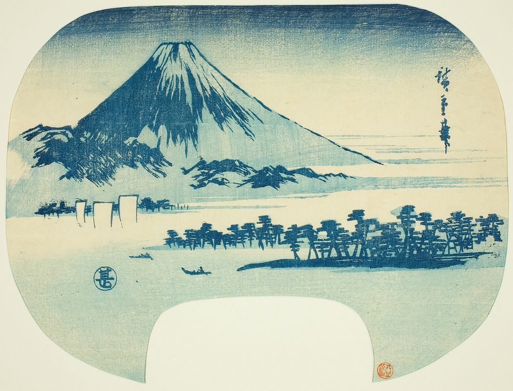 Mount Fuji Rising beyond Miho Beach by Utagawa Hiroshige