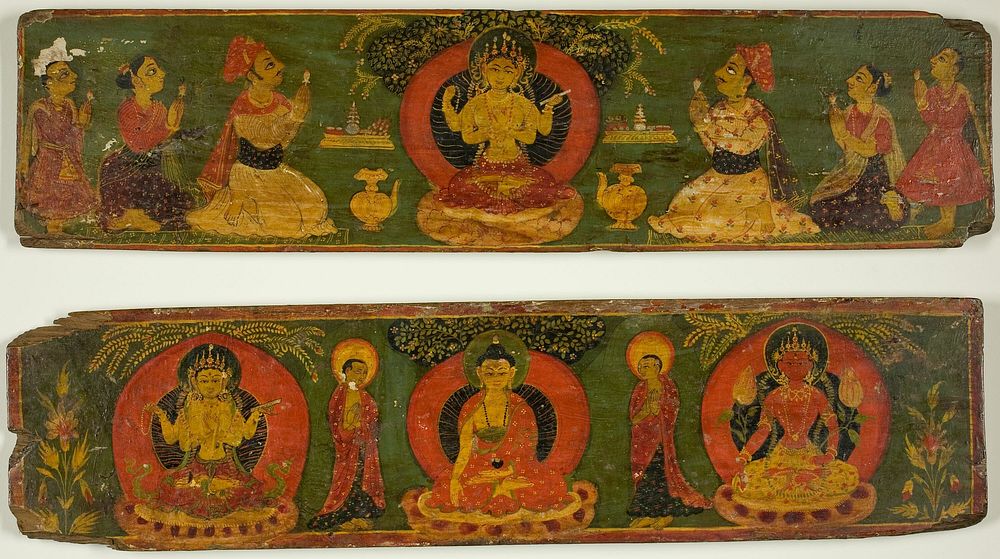 One of a Pair of Manuscript Covers from the Perfection of Wisdom Sutra (Ashtasahasrika Prajnaparamita Sutra)