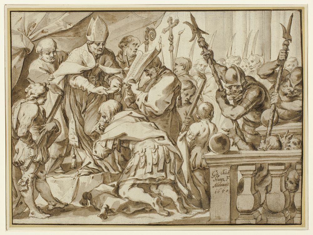 Coronation of Otto the Great in the Church of Saint'Ambrogio, Milan by Johann Christoph Storer