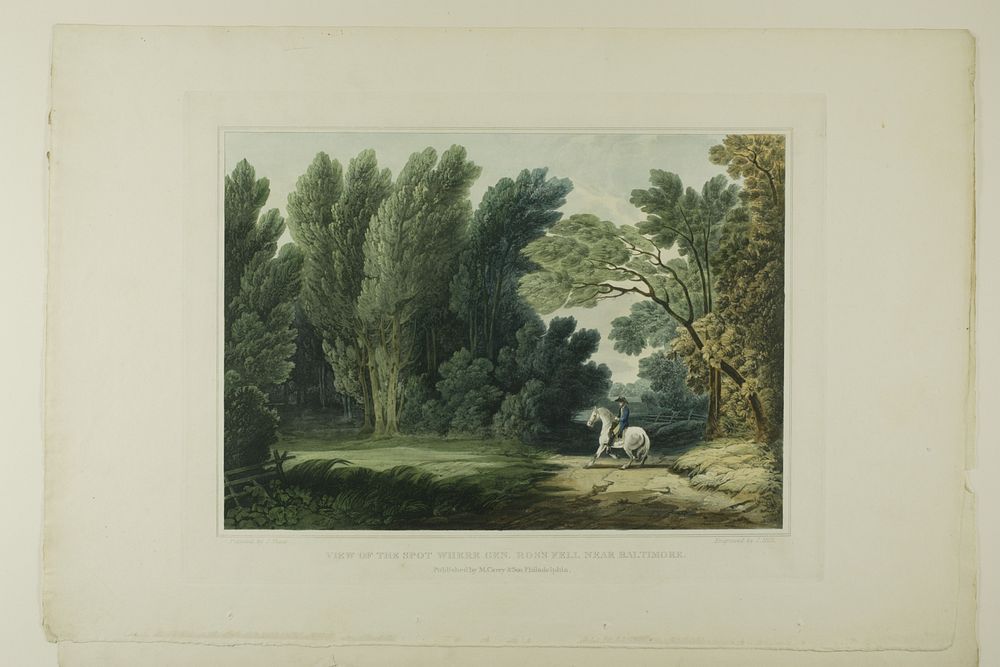 View of the Spot Where General Ross Fell, Near Baltimore, plate six of the first number of Picturesque Views of American…
