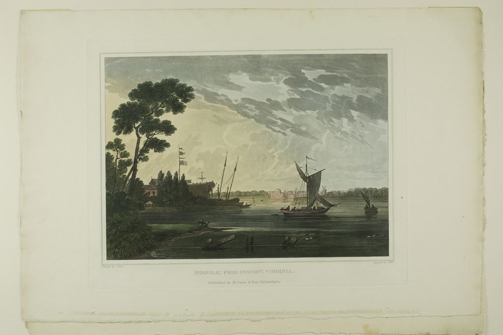 Norfolk; From Gosport, Virginia, plate five of the second number of Picturesque Views of American Scenery by John Hill