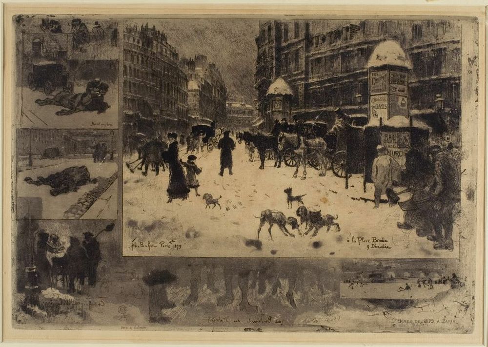 Winter in Paris by Félix Hilaire Buhot