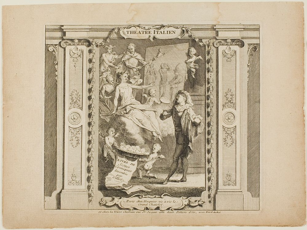 Théatre Italien, frontispiece to the Livre de Scenes Comiques by Gabriel Huquier