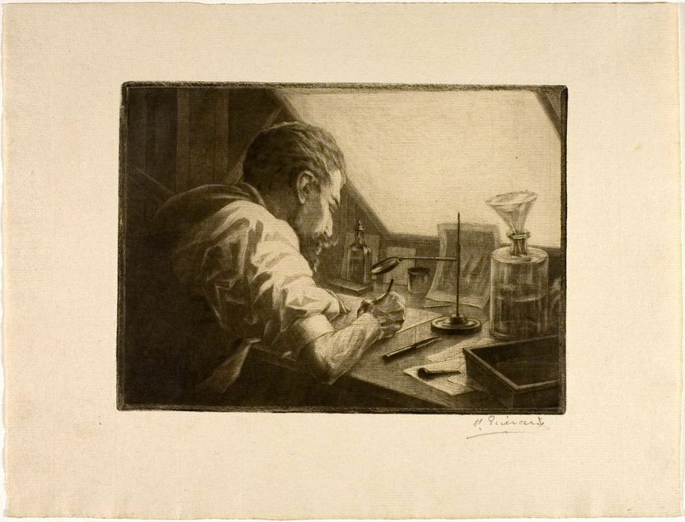 Self-Portrait Preparing an Etching by Henri Charles Guérard