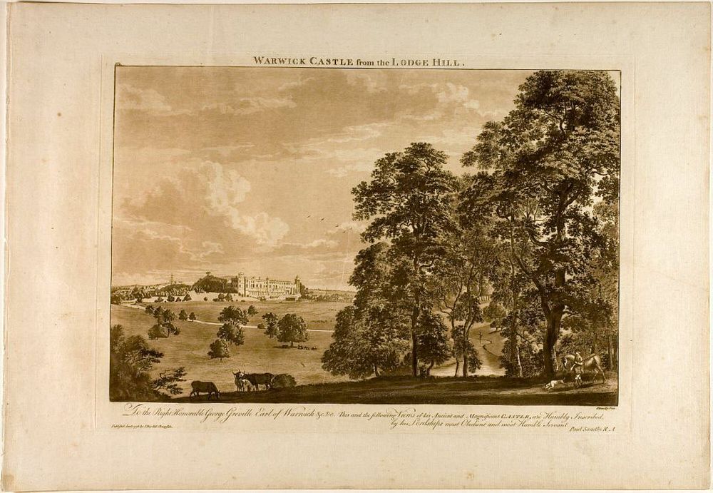 Warwick Castle from the Lodge Hill, plate 1 by Paul Sandby