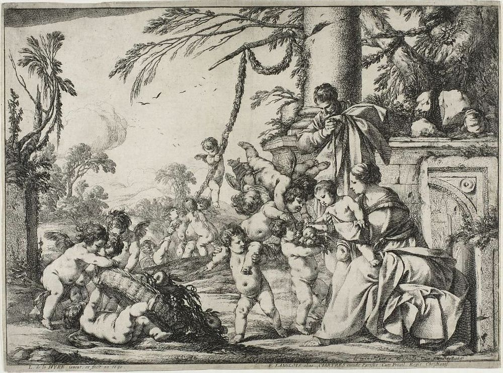 The Holy Family with Putti by Laurent de La Hyre