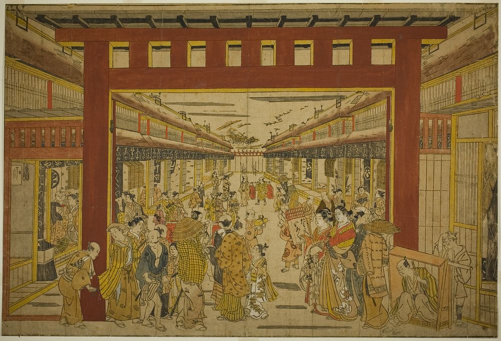 Nakanocho in the Yoshiwara by Okumura Masanobu