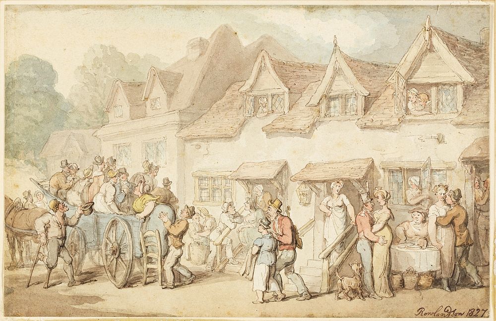 Coach Changing Horses by Thomas Rowlandson