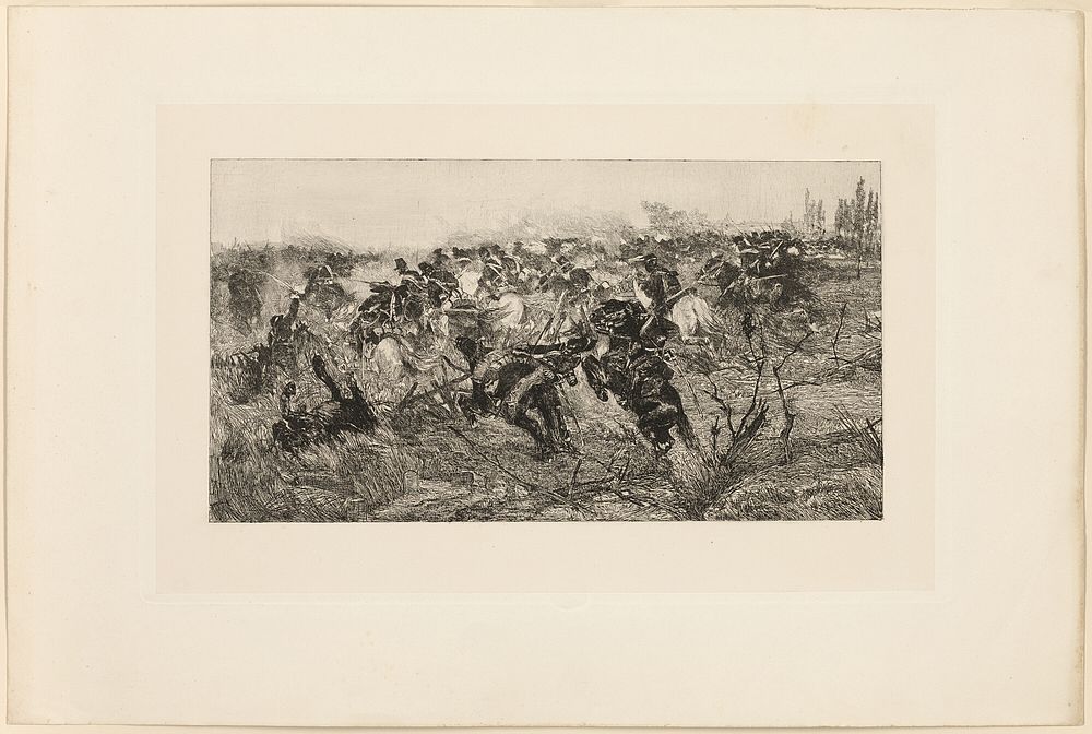 The Cavalry Charge by Giovanni Fattori