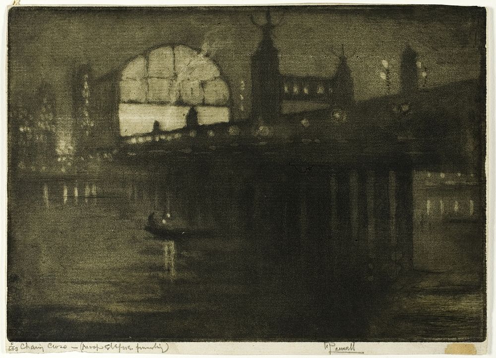 Charing Cross at Night by Joseph Pennell