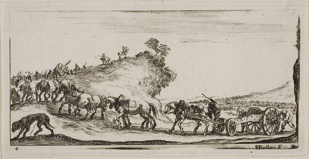 Plate Four from Drawings of Several Movements by Soldiers by Stefano della Bella