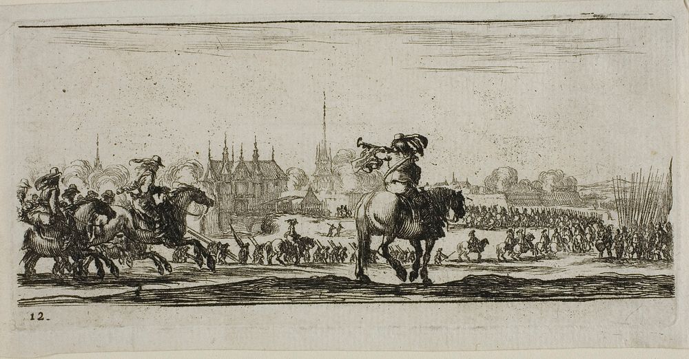 Plate Twelve from Drawings of Several Movements by Soldiers by Stefano della Bella
