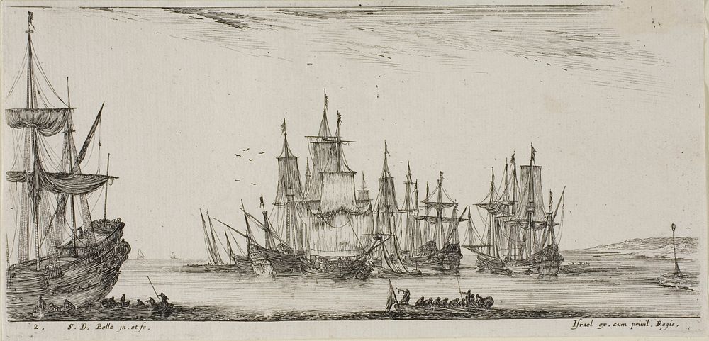 Plate Four from Various Embarkments by Stefano della Bella