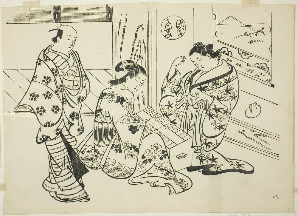 The Utsusemi Chapter from "The Tale of Genji" (Genji Utsusemi), from a series of Genji parodies by Okumura Masanobu