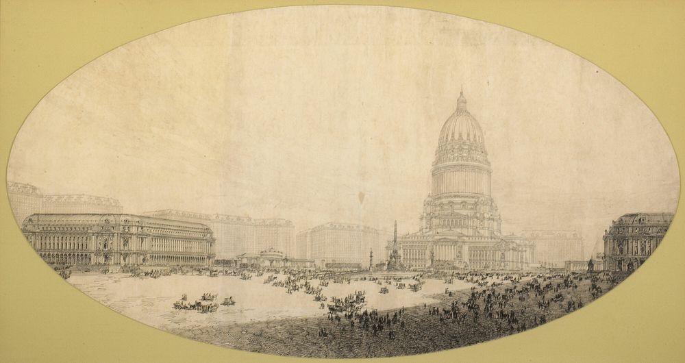 Proposed Civic Center Square, Plan of Chicago by Daniel Hudson Burnham (Architect)