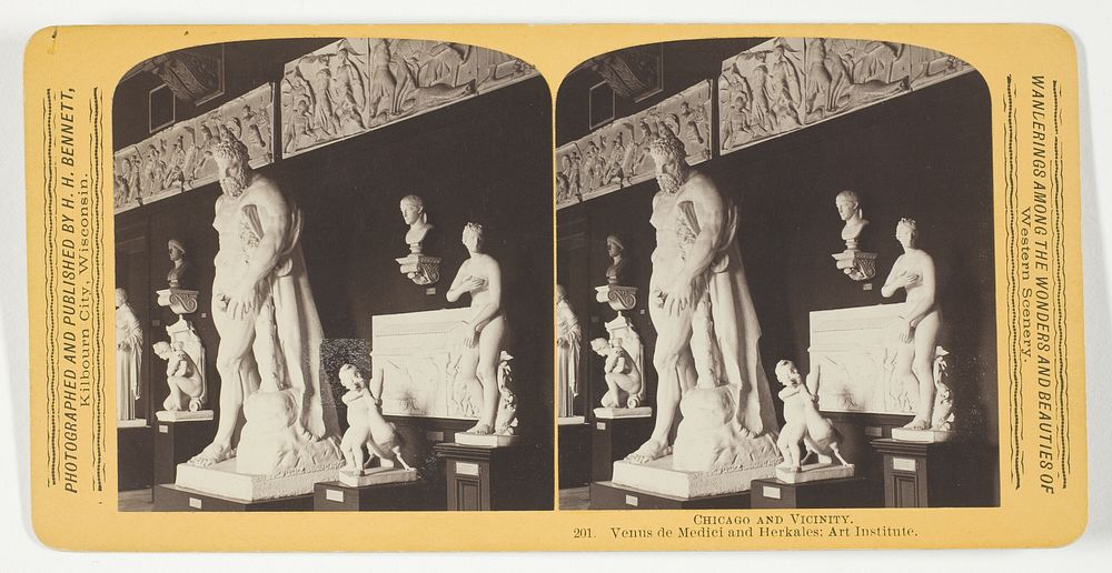 Venus de Medici and Herkales; Art Institute, from the series "Chicago and Vicinity" by Henry Hamilton Bennett