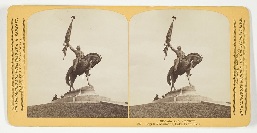 Logan Monument, Lake Front Park, from the series "Chicago and Vicinity" by Henry Hamilton Bennett