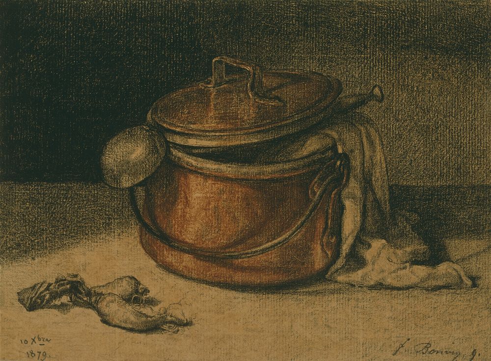 Still Life with a Copper Pot and Ladle by François Bonvin