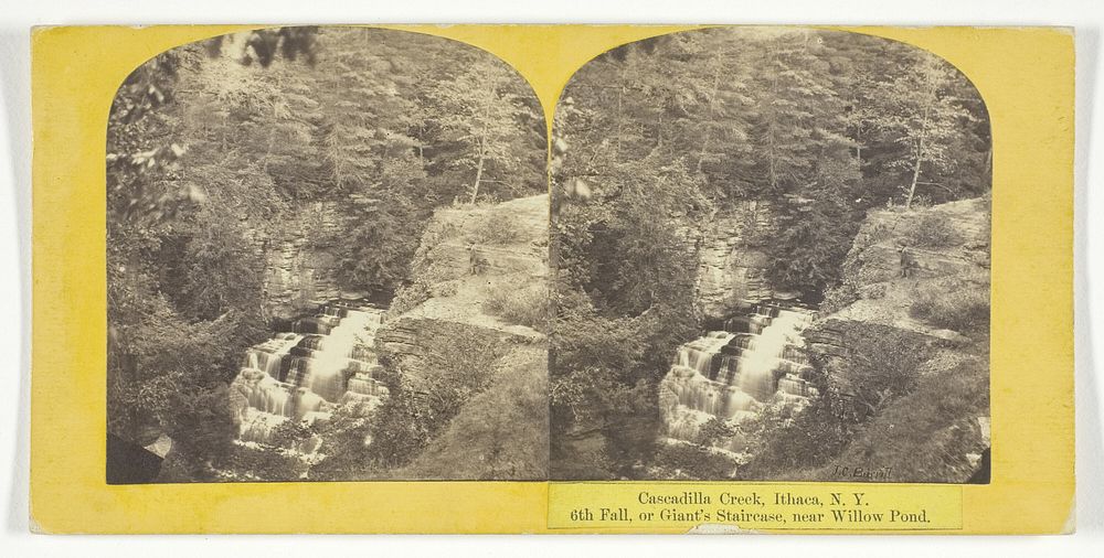 Cascadilla Creek, Ithaca, N.Y. 6th Fall, or Giant's Staircase, near Willow Pond by J.C. Burritt