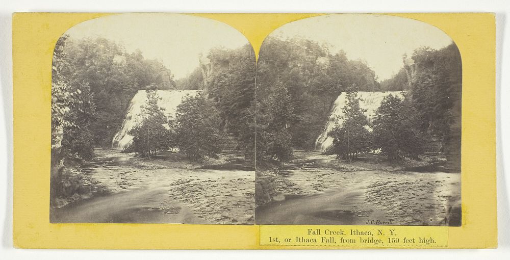 Fall Creek, Ithaca, N.Y. 1st, or Ithaca Fall, from bridge, 150 feet high by J.C. Burritt