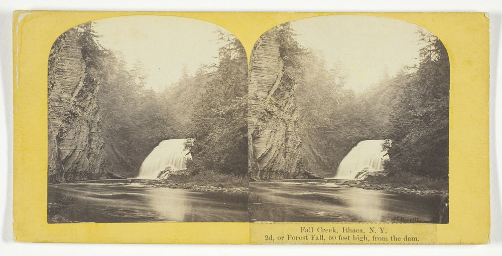 Fall Creek, Ithaca, N.Y. 2d, or Forest Fall, 60 feet high, from the dam by J.C. Burritt