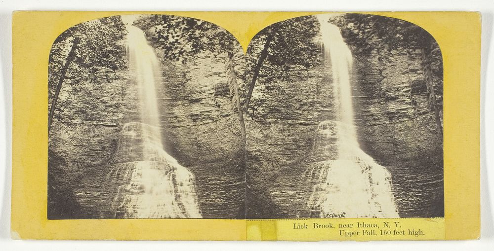 Lick Brook, near Ithaca, N.Y. Upper Falls, 160 feet high by J.C. Burritt