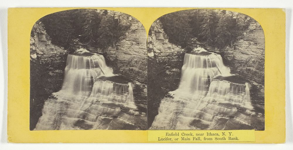 Enfield Creek, near Ithaca, N.Y. Lucifer, or Main Fall, from South Bank by J.C. Burritt