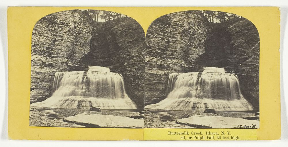 Buttermilk Creek, Ithaca, N.Y. 3d, or Pulpit Fall, 30 feet high by J.C. Burritt
