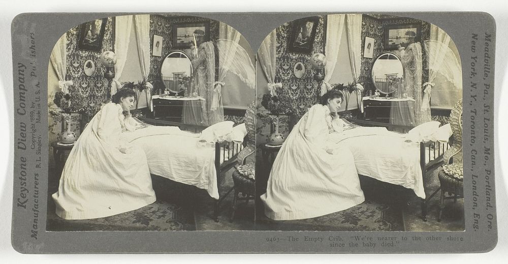 The Empty Crib. "We're nearer to the other shore since the baby died" by Keystone View Co. (Publisher)