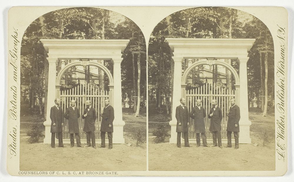 Counselors of C.L.S.C. at Bronze Gate, from the series "Studies, Portraits and Groups" by L.E. Walker