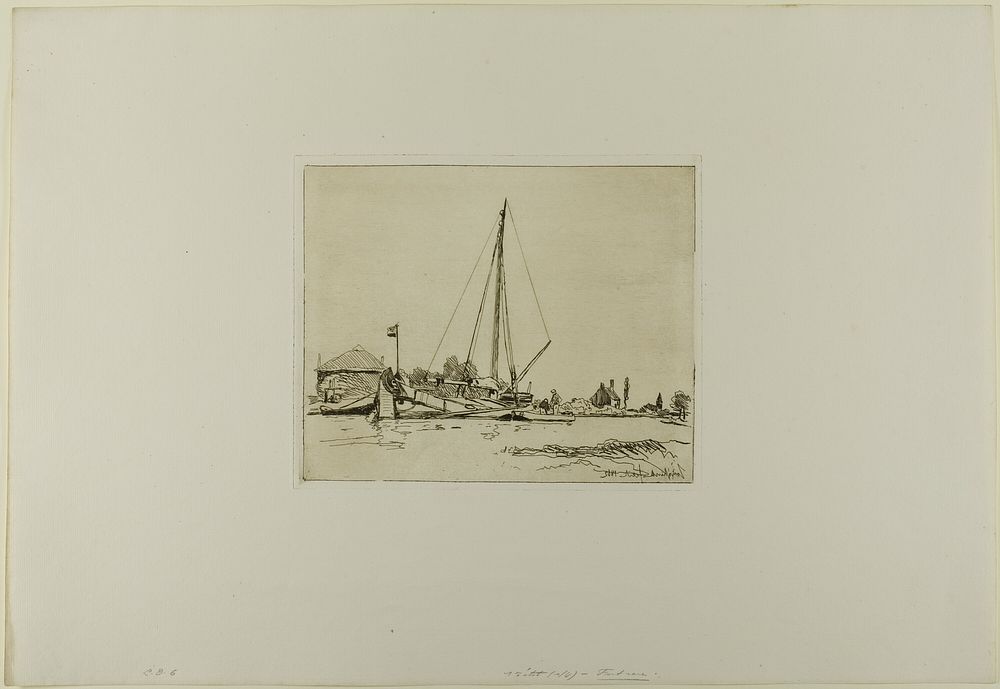 The Moored Boat, from Cahier de six eaux-fortes, vues de Hollande by Johan Barthold Jongkind