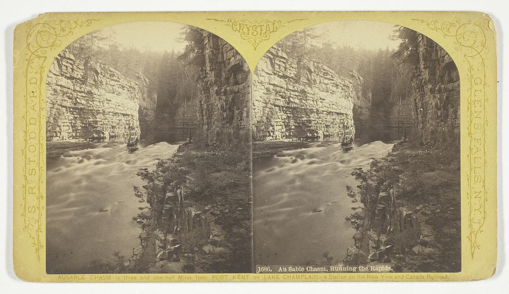 Au Sable Chasm, Running the Rapids, No. 1686 from the series "Crystal" by Seneca Ray Stoddard