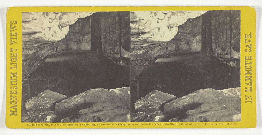 "Bottomless Pit" and "Bridge of Sighs", No. 19 from the series "Mammoth Cave Views" by Chas. Waldack